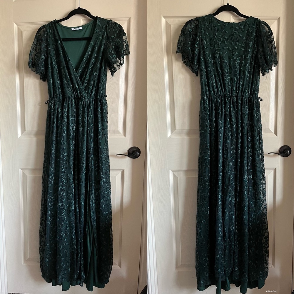 Baltic Born Marseille Embossed Maxi Dress | Green - M